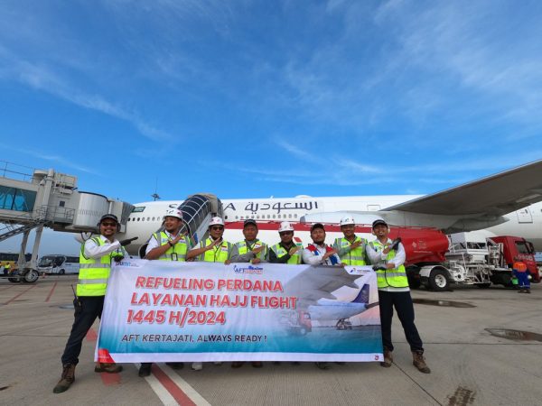 AMAN. Pertamina Patra Niaga Regional Jawa Bagian Barat (RJBB) pastikan stok avtur aman selama masa penerbangan Haji 2024.(Utoyo Prie Achdi/Ist)