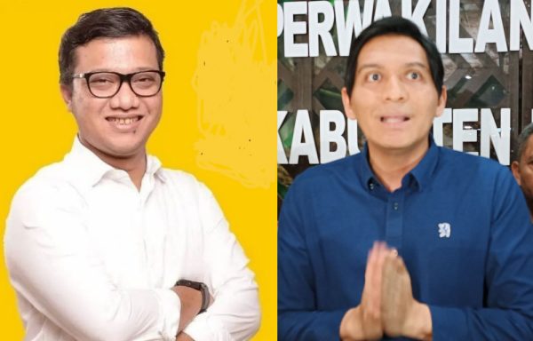 DILEMA. Daniel Muttaqien dan Lucky Hakim, dua orang bacabup ini harus rela mundur sebagai legislator, jika maju di Pilkada Indramayu 2024. (utoyo prie achdi)
